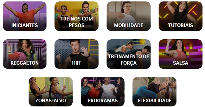 Variedade de treinos